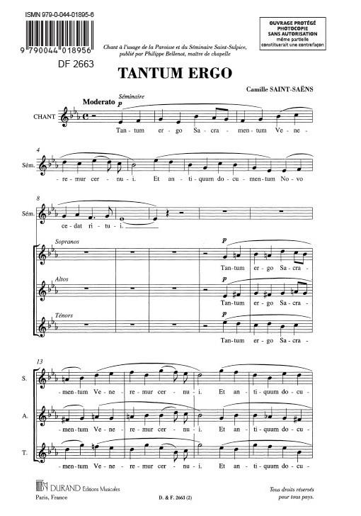 Tantum Ergo Pour Sopranos Altos Tenors Et Piano